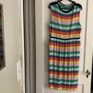 Rainbow stripe dress with pockets